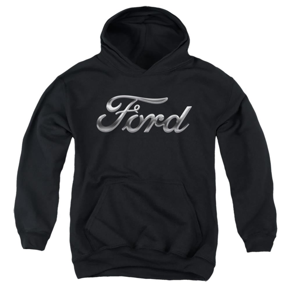 Ford Chrome Ford Logo Youth Cotton Poly Pull-Over Hoodie