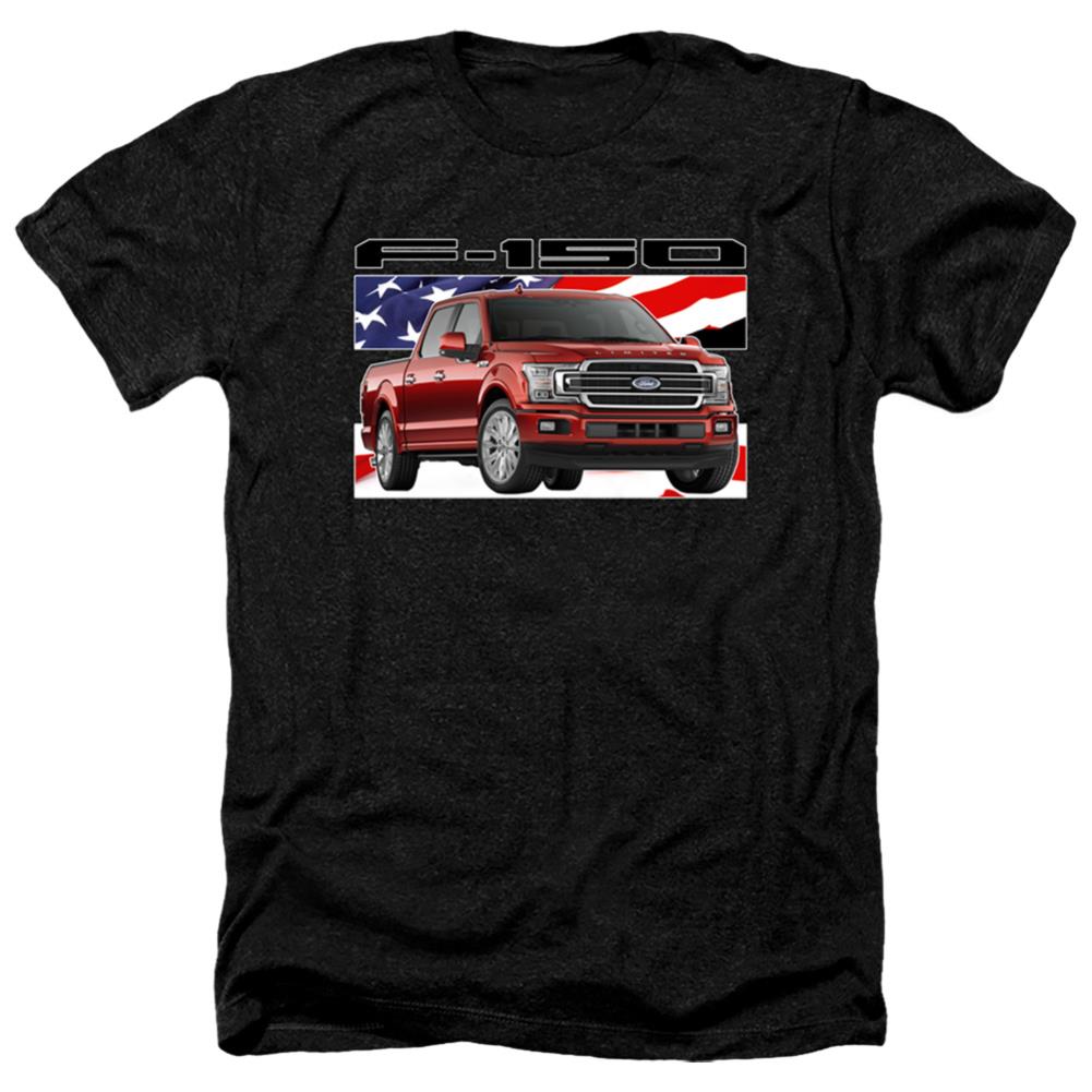 Ford F-150 Flag Men's 30/1 Heather 60 40 Poly Short-Sleeve T-Shirt