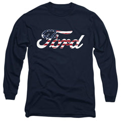 Ford Flag Logo Men's 18/1 Cotton Long-Sleeve T-Shirt