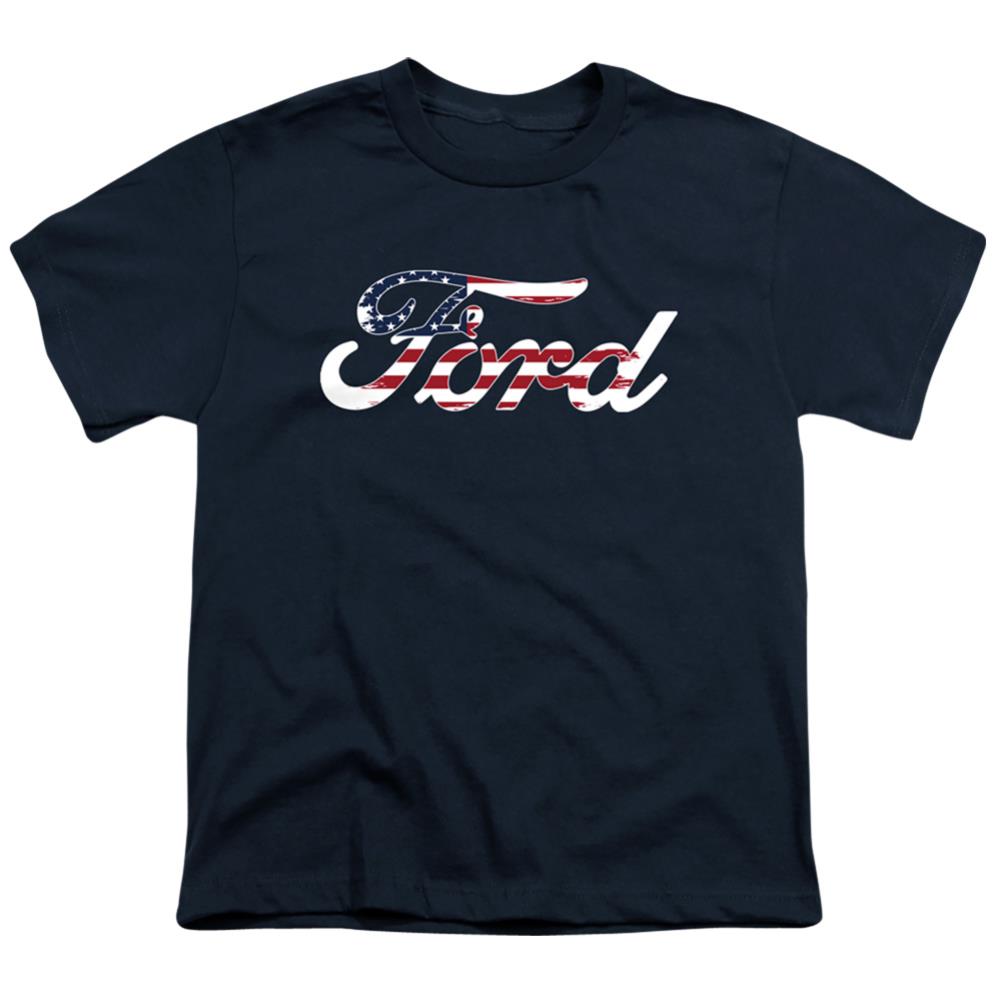 Ford Flag Logo Youth 18/1 100% Cotton Short-Sleeve T-Shirt