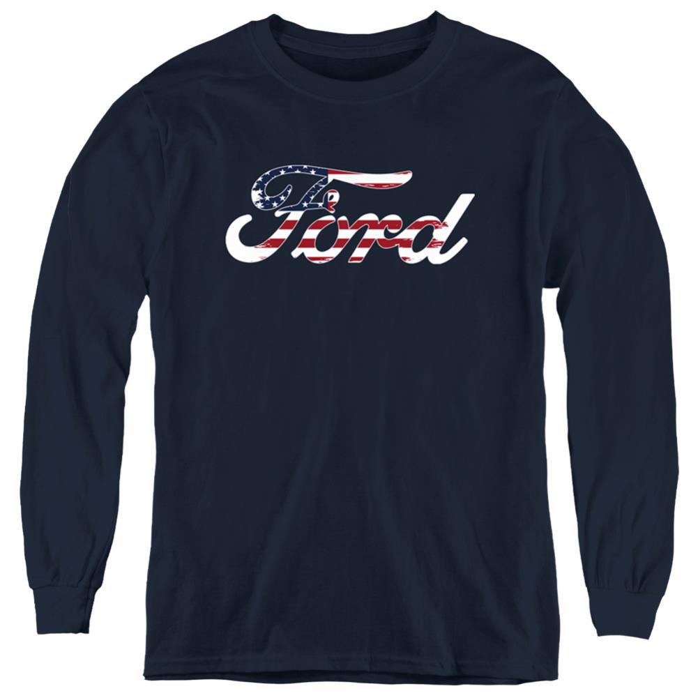Ford Flag Logo Youth Long-Sleeve T-Shirt