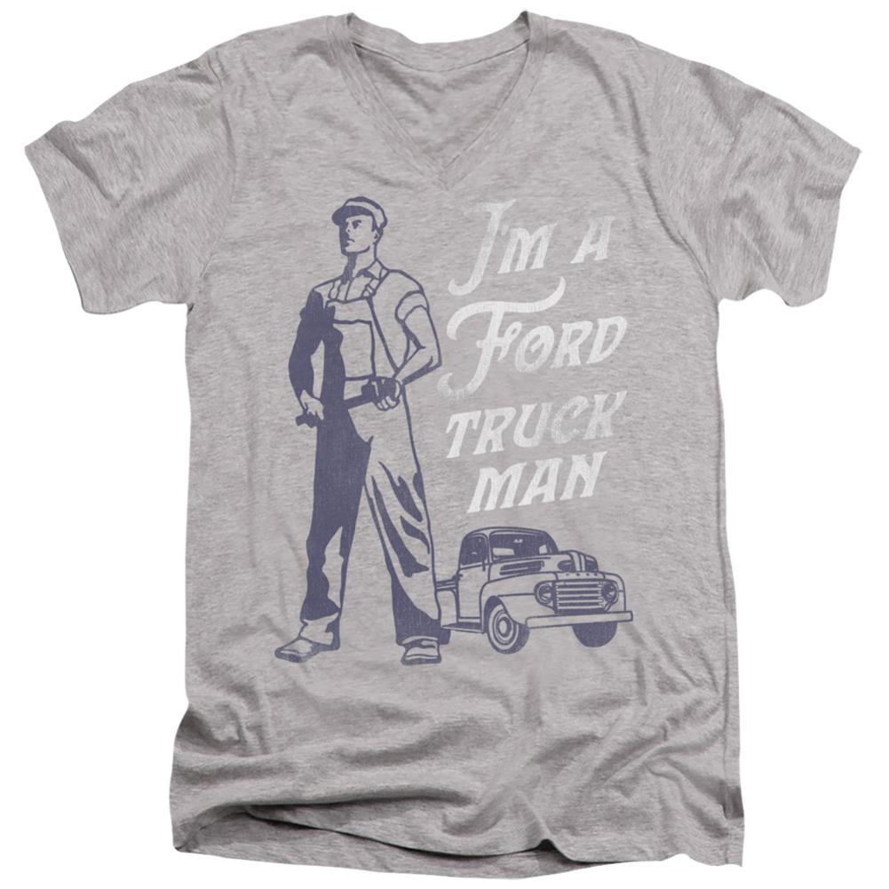 Ford Ford Truck Man Classic Men's 30/1 Cotton Slim V-Neck T-Shirt