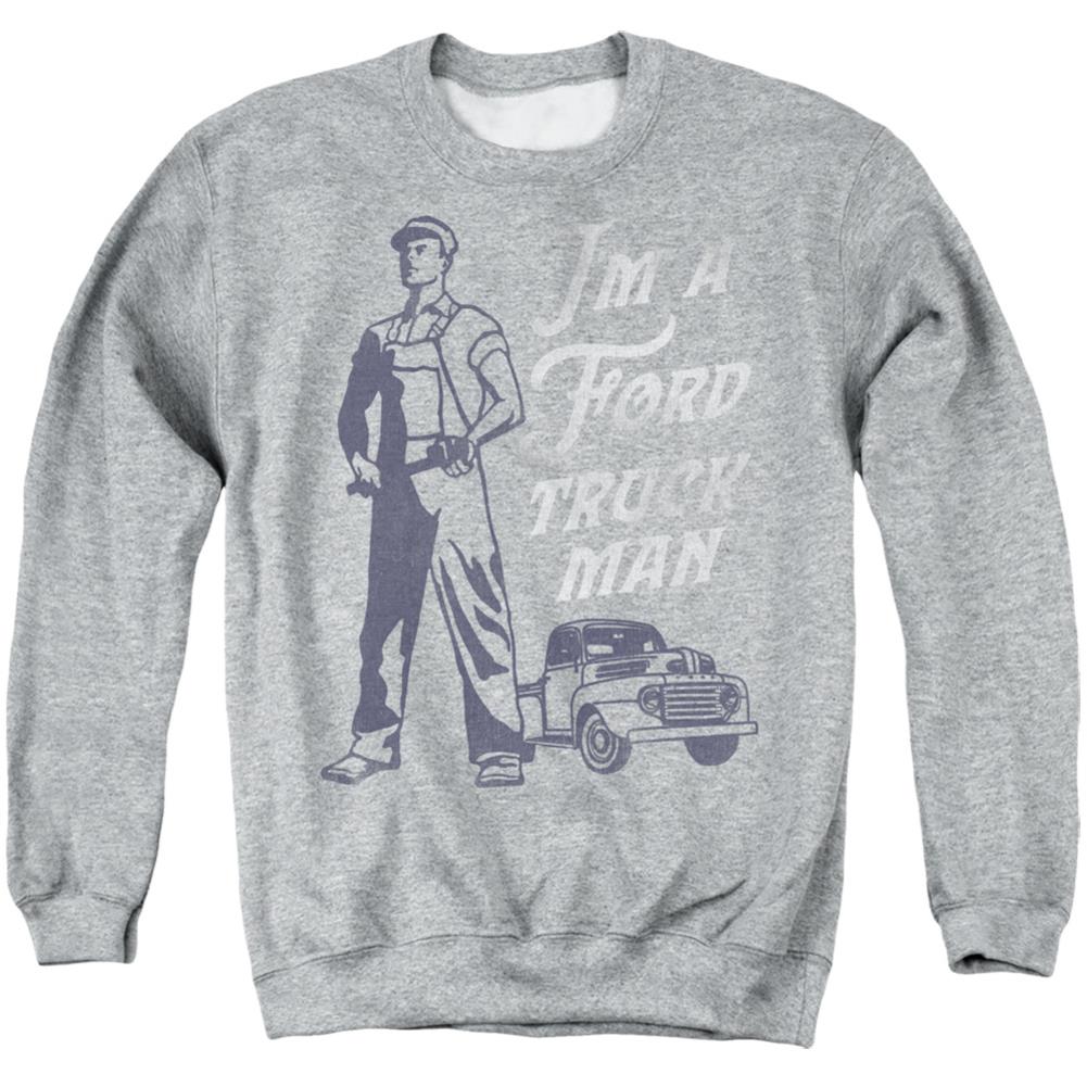 Ford Ford Truck Man Classic Men's Crewneck 50 50 Poly Long-Sleeve T-Shirt