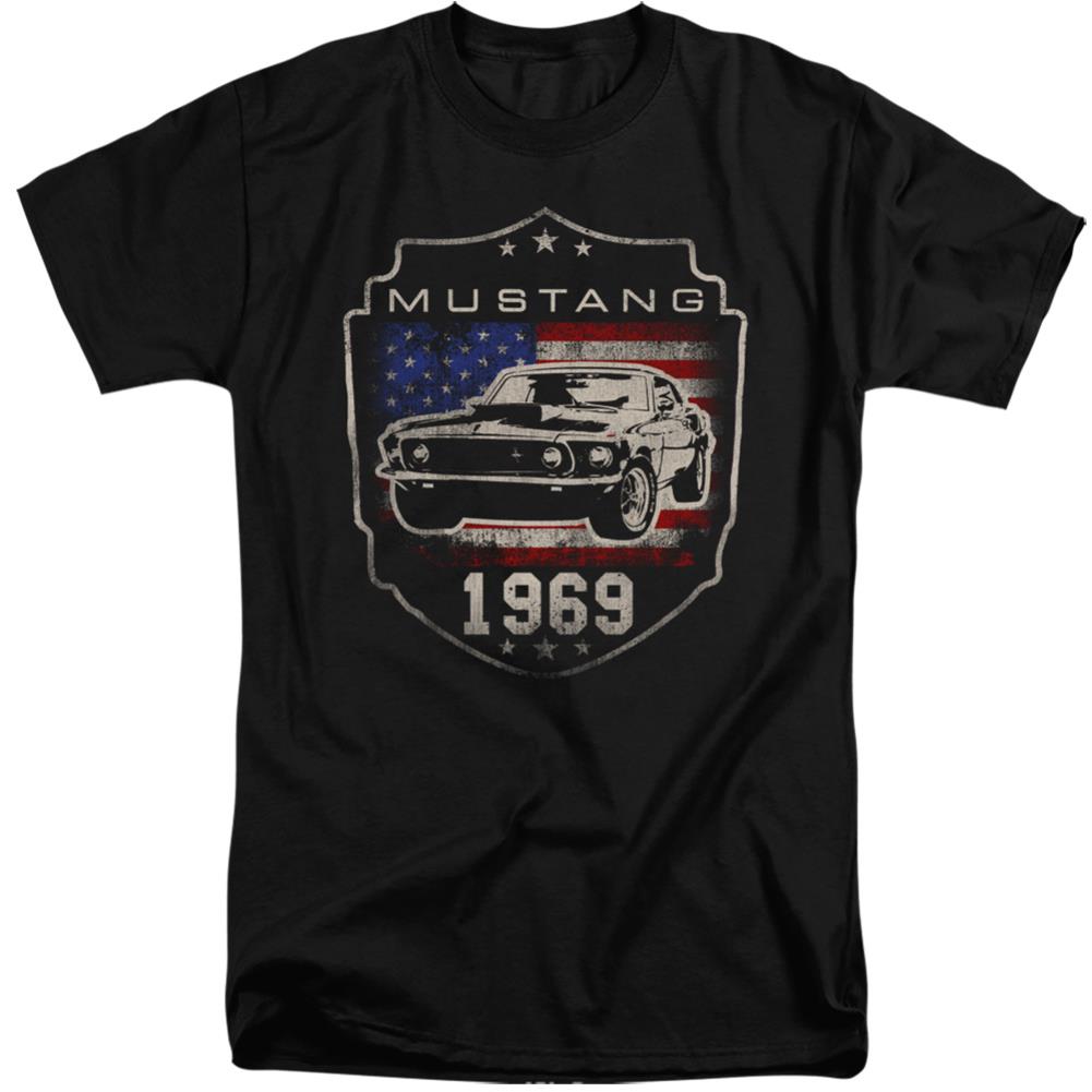 Ford Mustang 1969 Flag Men's 18/1 Tall Cotton Short-Sleeve T-Shirt