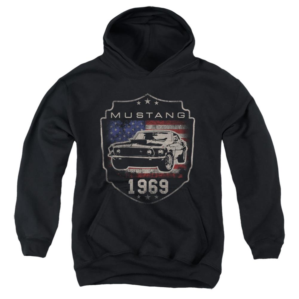 Ford Mustang 1969 Flag Youth Cotton Poly Pull-Over Hoodie