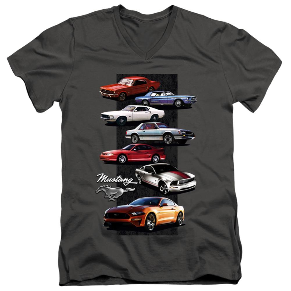 Ford Mustang Stack Men's 30/1 Cotton Slim V-Neck T-Shirt
