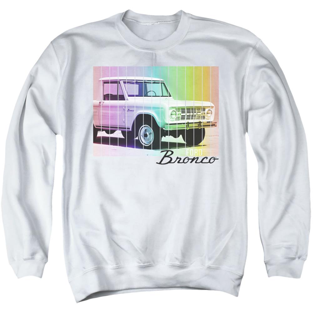Ford Retro Rainbow Men's Crewneck 50 50 Poly Long-Sleeve T-Shirt