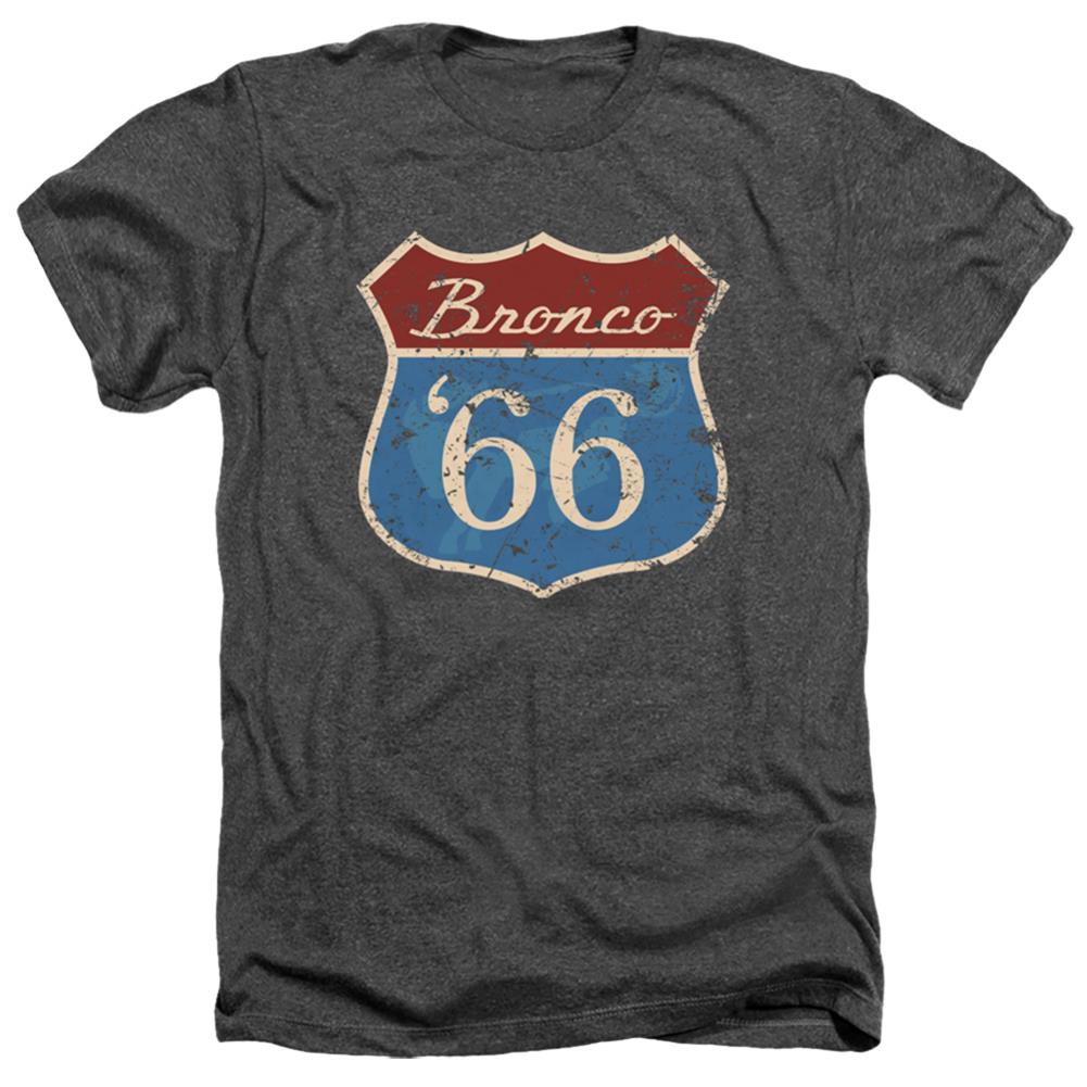 Ford Route 66 Bronco Men's 30/1 Heather 60 40 Poly Short-Sleeve T-Shirt