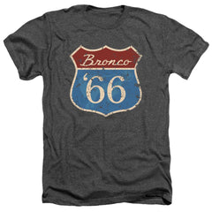 Ford Route 66 Bronco Men's 30/1 Heather 60 40 Poly Short-Sleeve T-Shirt