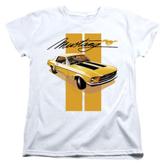 Ford Stang Stripes Women's 18/1 Cotton Short-Sleeve T-Shirt
