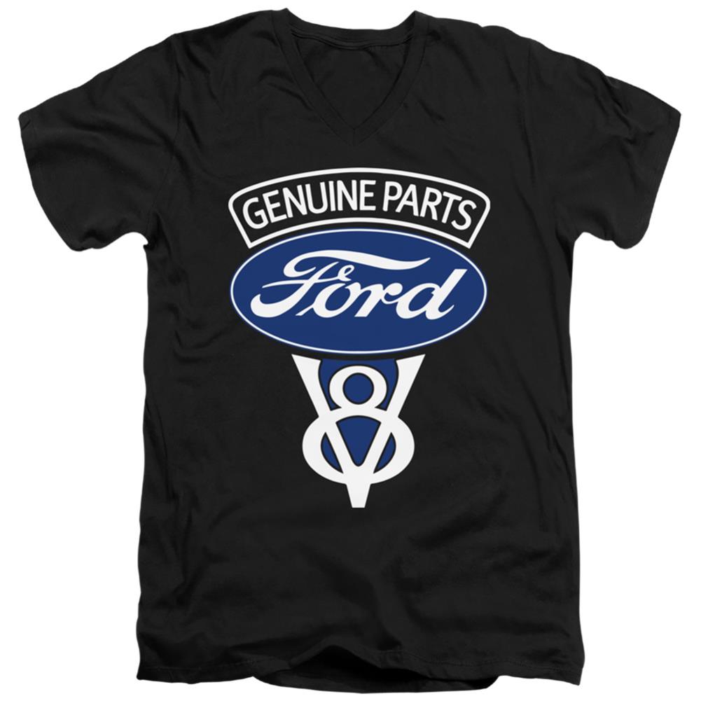 Ford V8 Genuine Parts Men's 30/1 Cotton Slim V-Neck T-Shirt