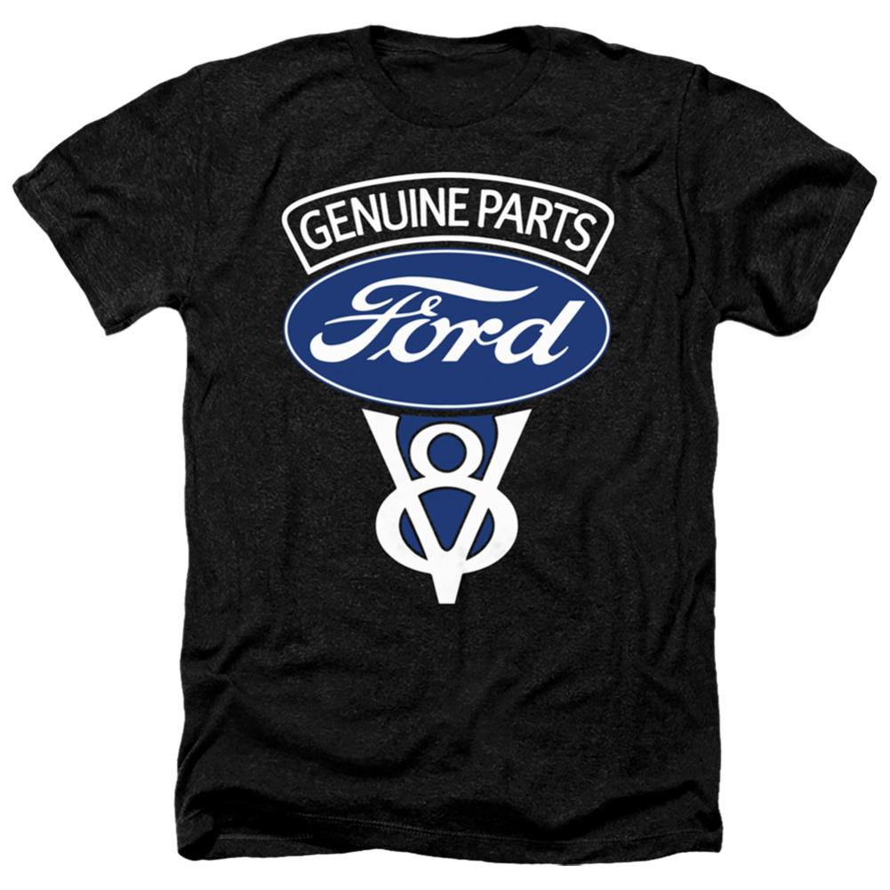 Ford V8 Genuine Parts Men's 30/1 Heather 60 40 Poly Short-Sleeve T-Shirt