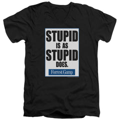 Forrest Gump Stupid Is Men's 30/1 Cotton Slim V-Neck T-Shirt