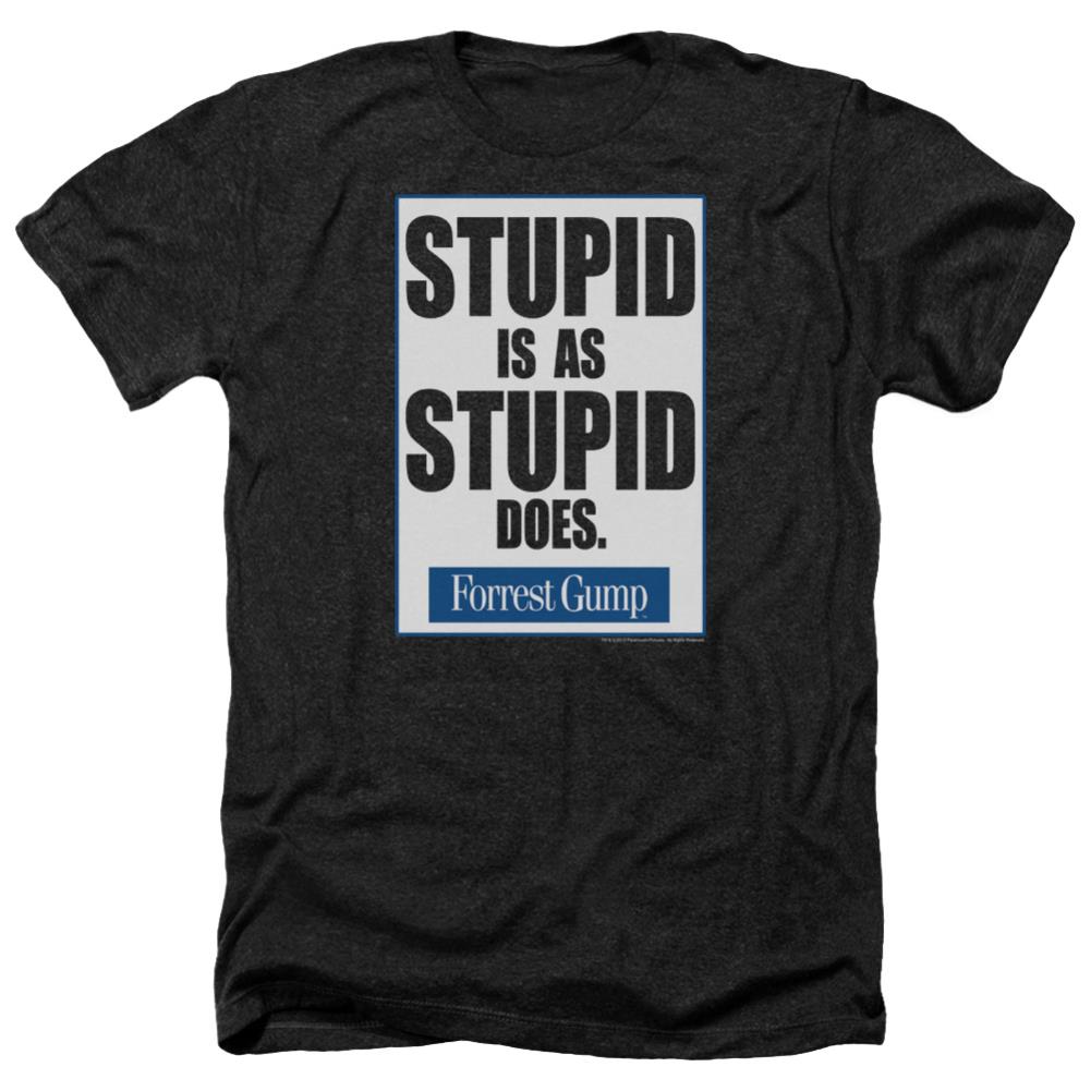 Forrest Gump Stupid Is Men's 30/1 Heather 60 40 Poly Short-Sleeve T-Shirt