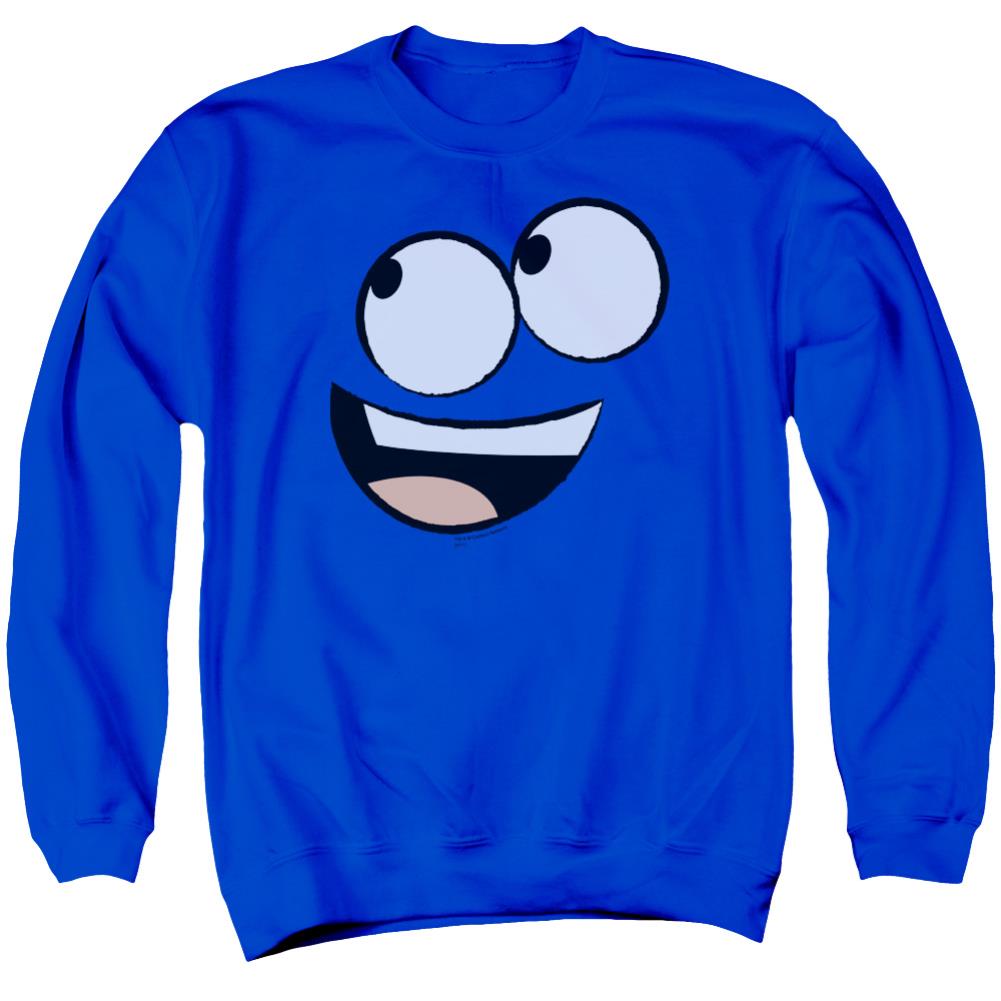 Foster's Home For Imaginary Friends Blue Face Men's Crewneck 50 50 Poly Long-Sleeve T-Shirt