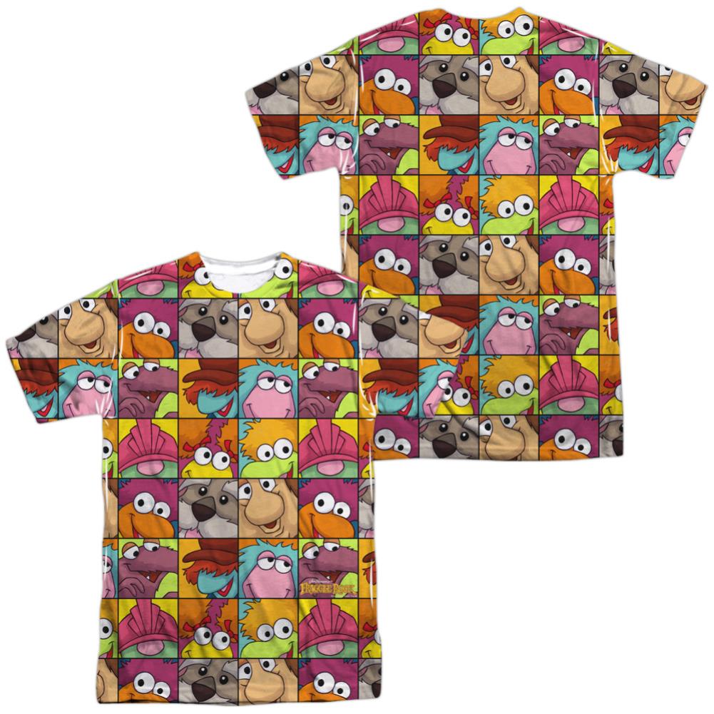 Fraggle Rock Character Squares (Front/Back Print) Men's Regular Fit Polyester Short-Sleeve T-Shirt
