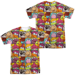 Fraggle Rock Character Squares (Front/Back Print) Men's Regular Fit Polyester Short-Sleeve T-Shirt