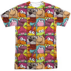 Fraggle Rock Character Squares Men's Regular Fit Polyester Short-Sleeve T-Shirt