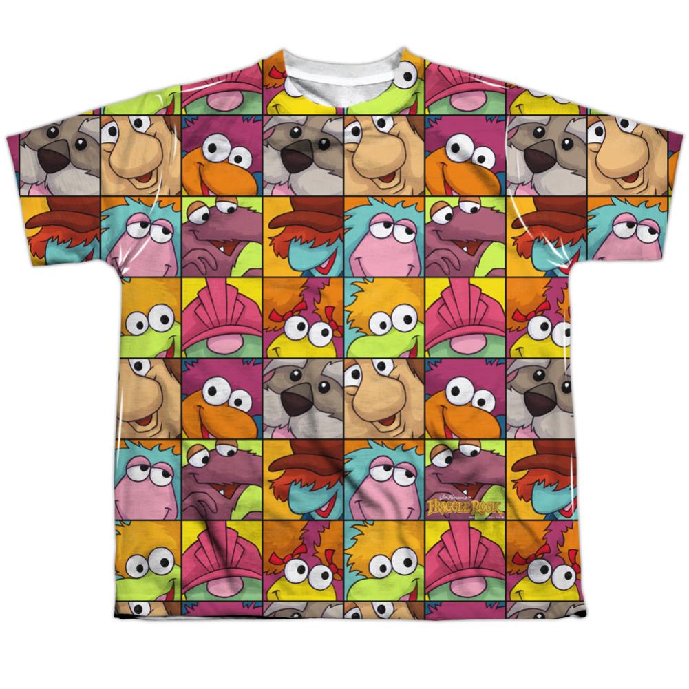 Fraggle Rock Character Squares Youth Regular Fit Poly Short-Sleeve T-Shirt