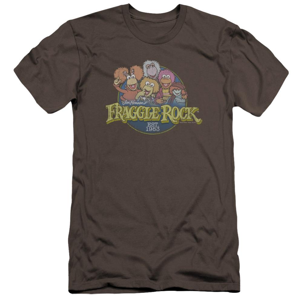 Fraggle Rock Circle Logo Men's Ultra-Soft 30/1 Cotton Slim Short-Sleeve T-Shirt