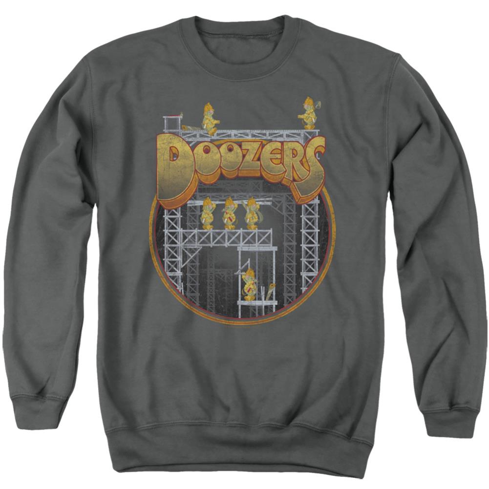 Fraggle Rock Doozers Construction Men's Crewneck 50 50 Poly Long-Sleeve T-Shirt