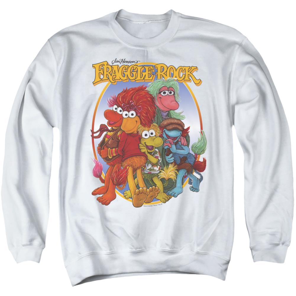 Fraggle Rock Group Hug Men's Crewneck 50 50 Poly Long-Sleeve T-Shirt