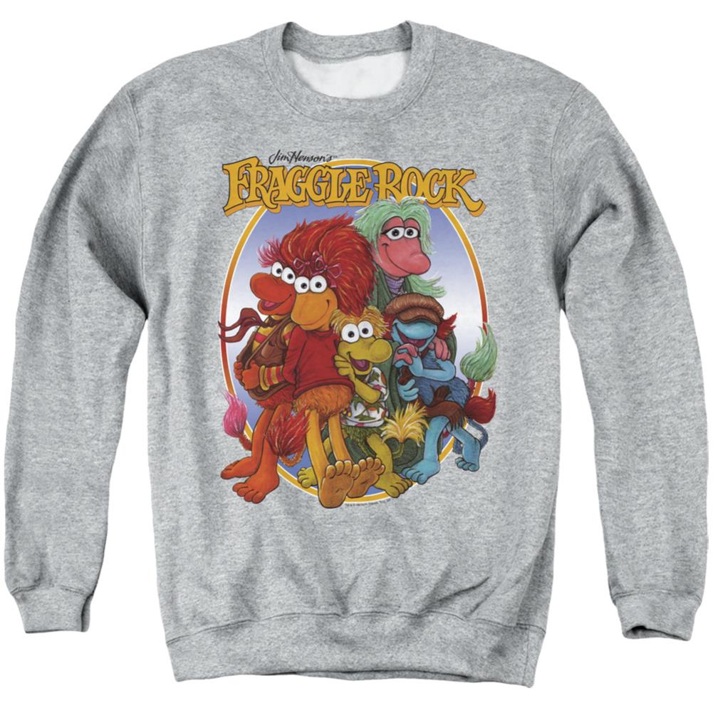 Fraggle Rock Group Hug Men's Crewneck 50 50 Poly Long-Sleeve T-Shirt
