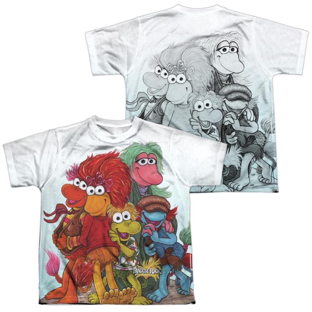 Fraggle Rock Group Shot (Front/Back Print) Youth Regular Fit Poly Short-Sleeve T-Shirt