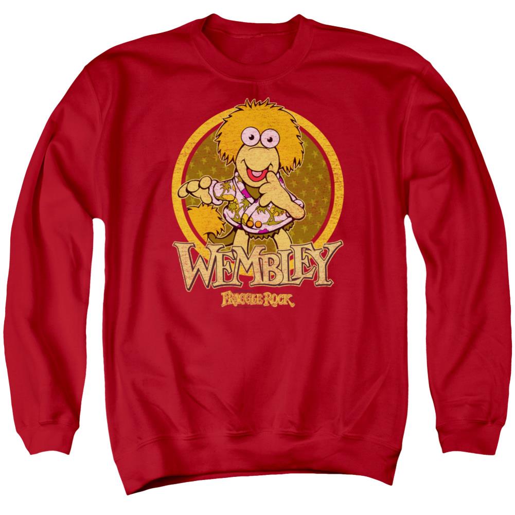 Fraggle Rock Wembley Circle Men's Crewneck 50 50 Poly Long-Sleeve T-Shirt