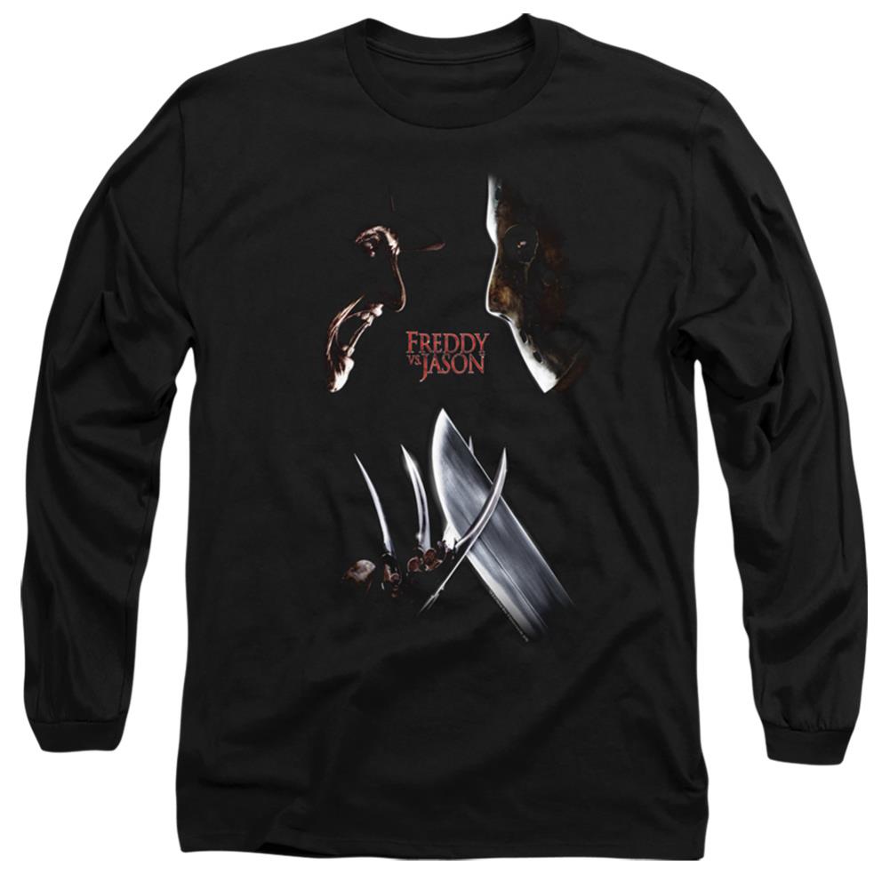 Freddy vs. Jason Face Off Men's 18/1 Cotton Long-Sleeve T-Shirt