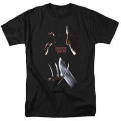 Freddy vs. Jason Face Off Men's 18/1 Cotton Short-Sleeve T-Shirt