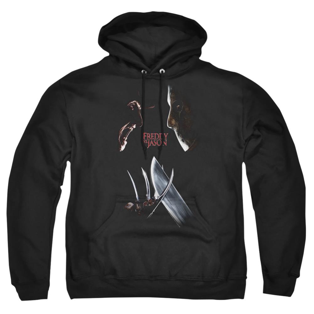 Freddy vs. Jason Face Off Men's Pull-Over 75 25 Poly Hoodie