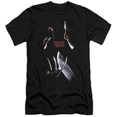 Freddy vs. Jason Face Off Men's Ultra-Soft 30/1 Cotton Slim Short-Sleeve T-Shirt