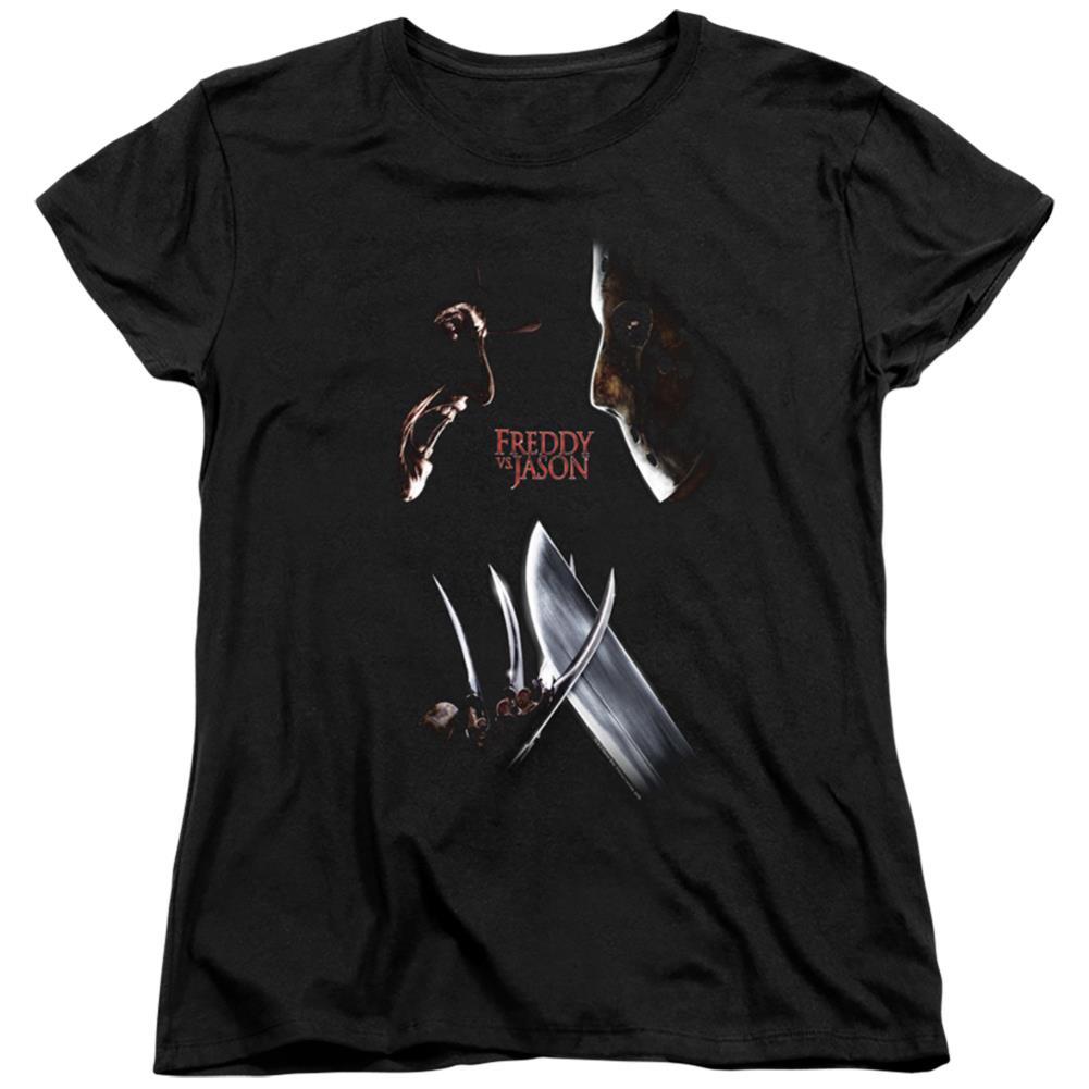 Freddy vs. Jason Face Off Women's 18/1 Cotton Short-Sleeve T-Shirt
