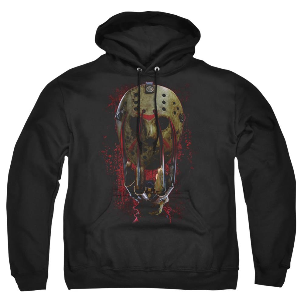 Freddy vs. Jason Mask And Claws Men's Pull-Over 75 25 Poly Hoodie