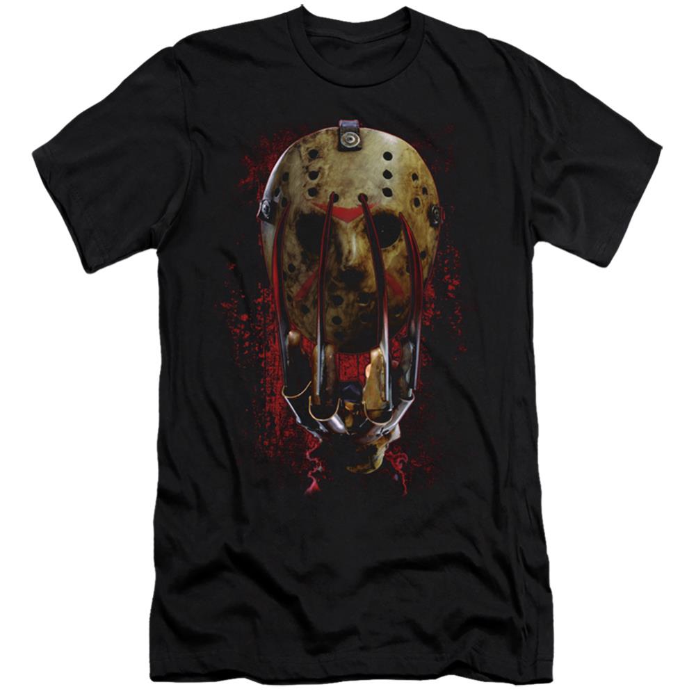 Freddy vs. Jason Mask And Claws Men's Ultra-Soft 30/1 Cotton Slim Short-Sleeve T-Shirt