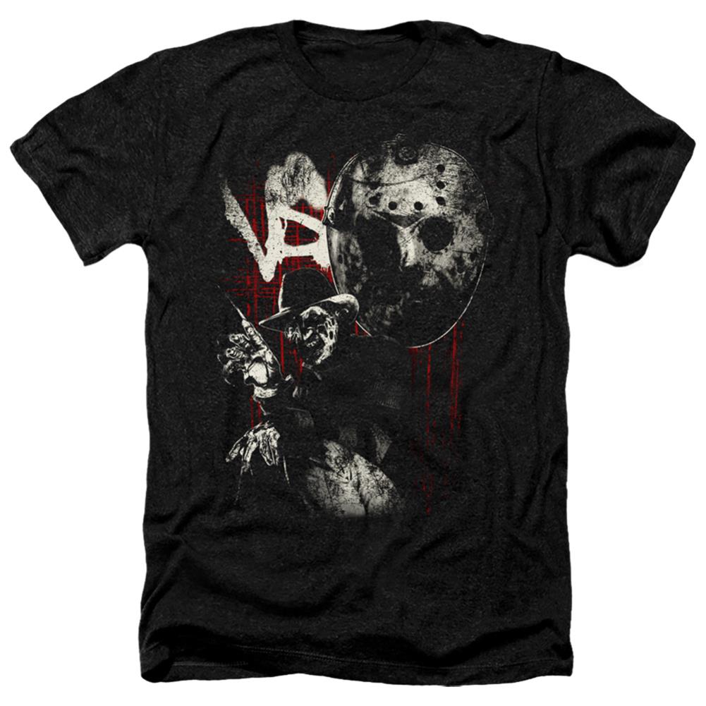Freddy vs. Jason Scratches Men's 30/1 Heather 60 40 Poly Short-Sleeve T-Shirt