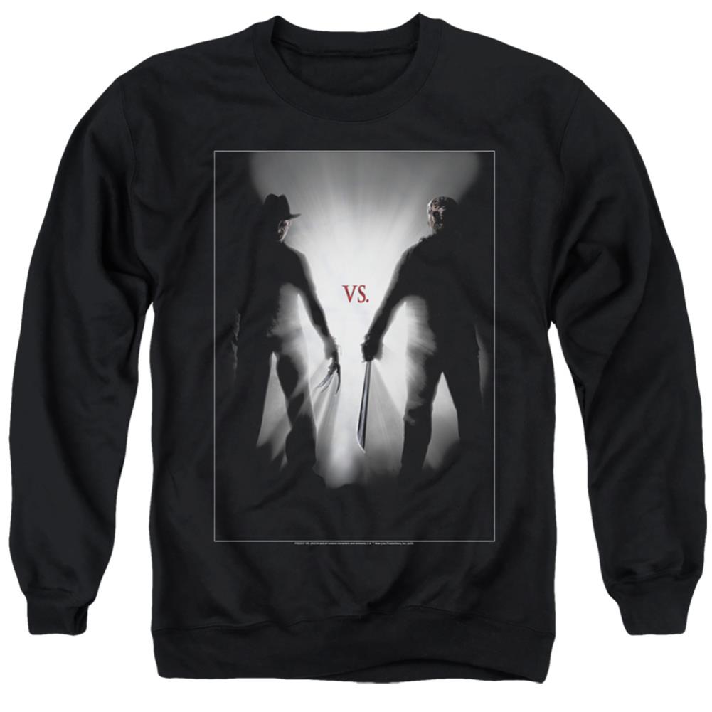 Freddy vs. Jason Silhouettes Men's Crewneck 50 50 Poly Long-Sleeve T-Shirt