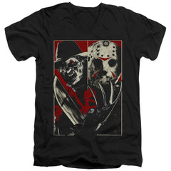 Freddy vs. Jason Vs Men's 30/1 Cotton Slim V-Neck T-Shirt