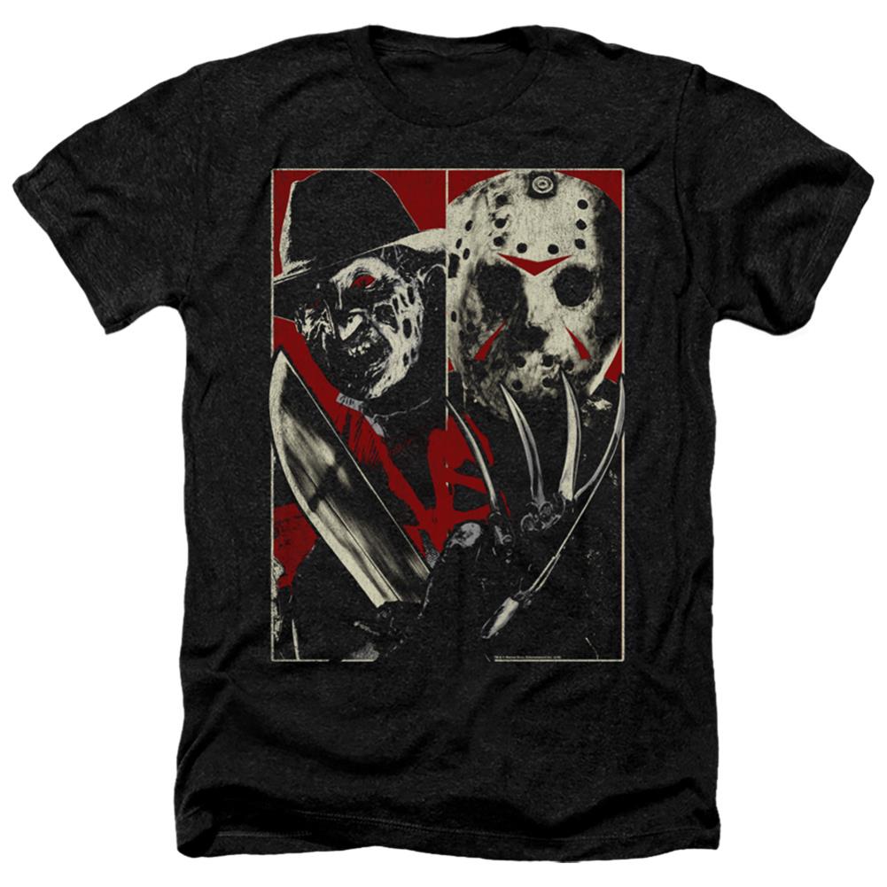 Freddy vs. Jason Vs Men's 30/1 Heather 60 40 Poly Short-Sleeve T-Shirt