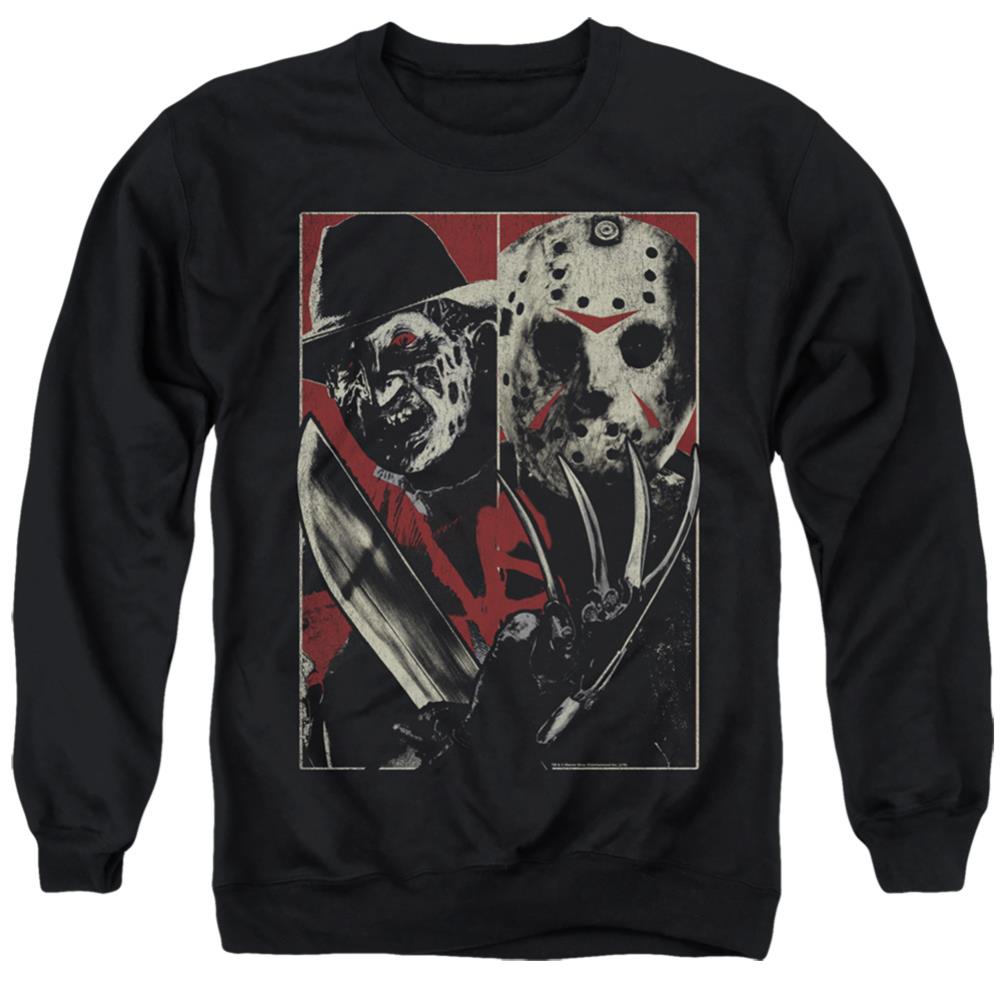 Freddy vs. Jason Vs Men's Crewneck 50 50 Poly Long-Sleeve T-Shirt
