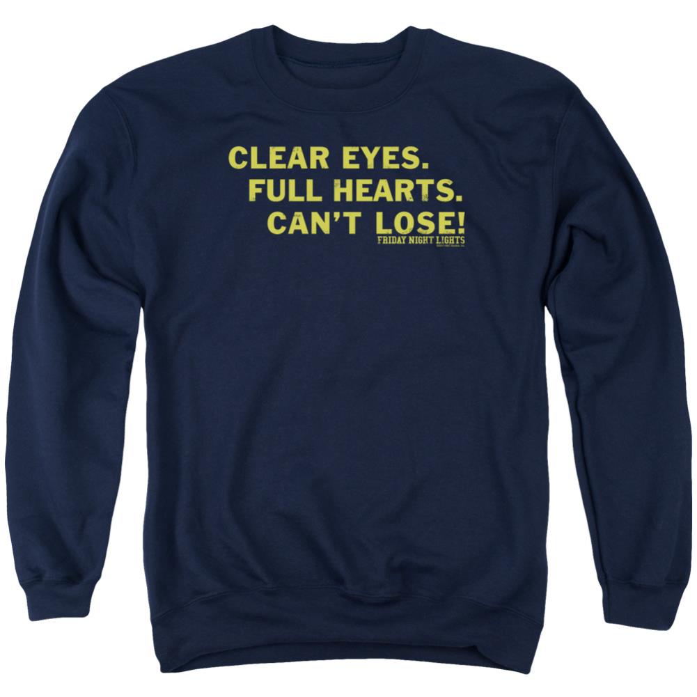 Friday Night Lights Clear Eyes Men's Crewneck 50 50 Poly Long-Sleeve T-Shirt