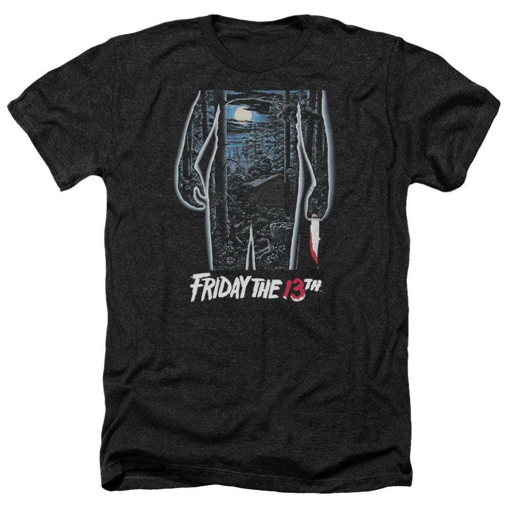 Friday The 13th 13th Poster Men's 30/1 Heather 60 40 Poly Short-Sleeve T-Shirt