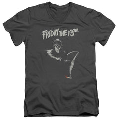 Friday The 13th Ax Men's 30/1 Cotton Slim V-Neck T-Shirt