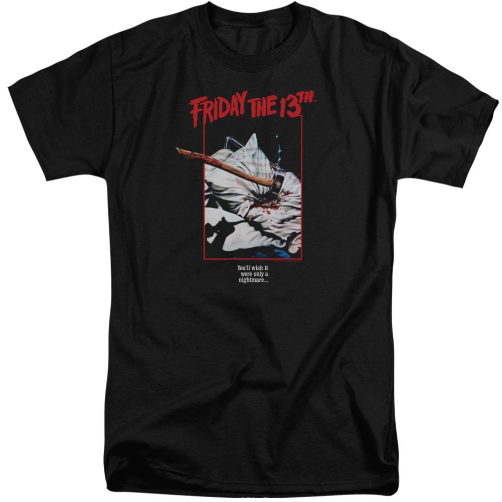 Friday The 13th Axe Poster Men's 18/1 Tall Cotton Short-Sleeve T-Shirt
