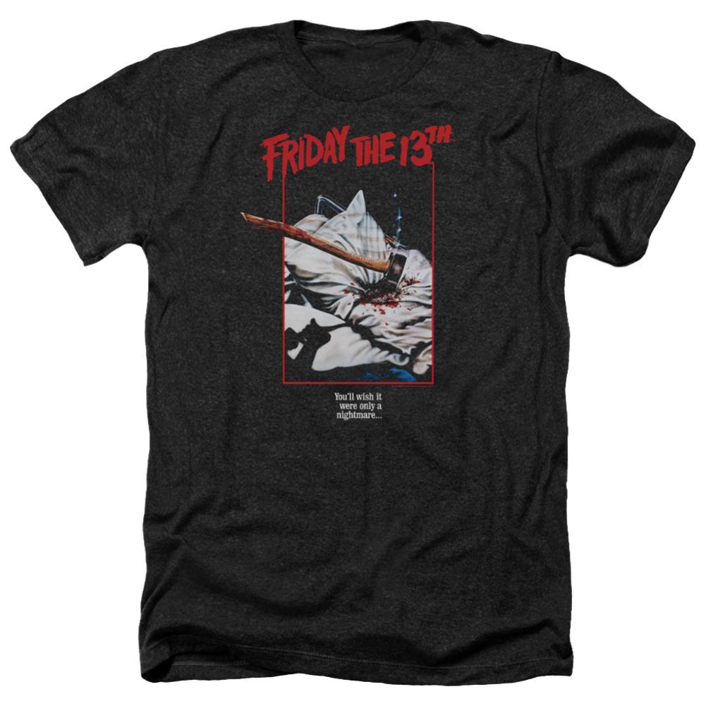 Friday The 13th Axe Poster Men's 30/1 Heather 60 40 Poly Short-Sleeve T-Shirt