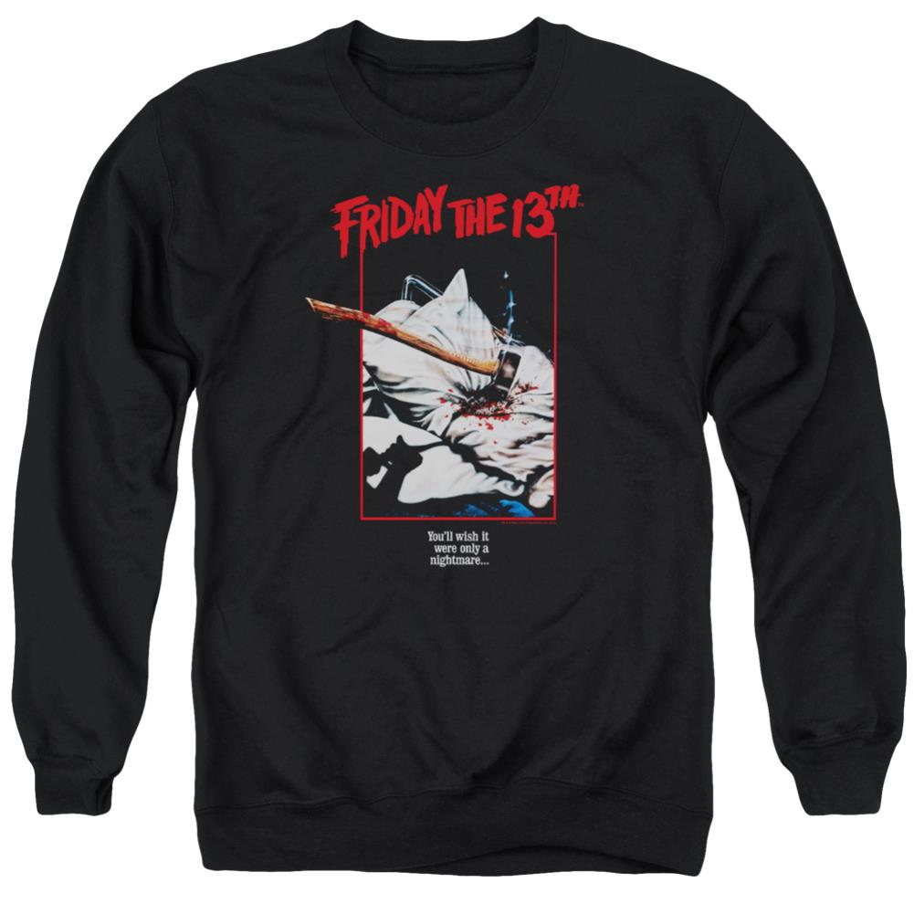 Friday The 13th Axe Poster Men's Crewneck 50 50 Poly Long-Sleeve T-Shirt