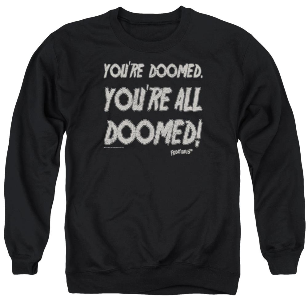 Friday The 13th Doomed Men's Crewneck 50 50 Poly Long-Sleeve T-Shirt