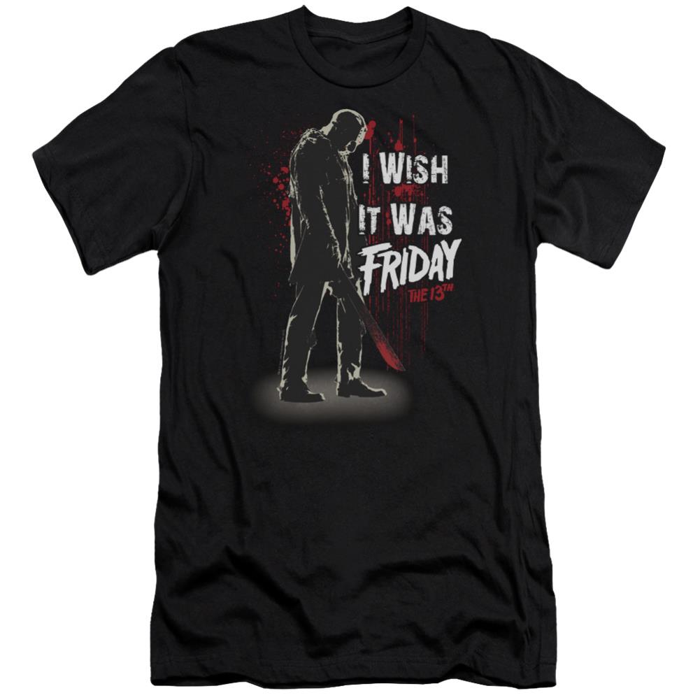 Friday The 13th I Wish It Was Friday Men's Ultra-Soft 30/1 Cotton Slim Short-Sleeve T-Shirt