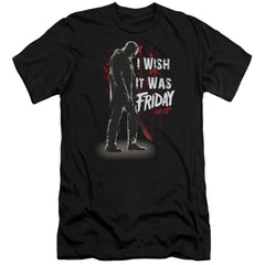 Friday The 13th I Wish It Was Friday Men's Ultra-Soft 30/1 Cotton Slim Short-Sleeve T-Shirt